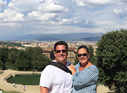 Cary Pediatric Chiropractor with wife Lisa in Italy